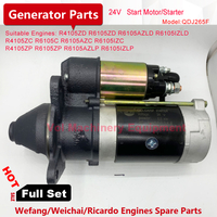 Weifang Generator Set Motor de arranque de 24 V QDJ265F R6105ZD MOTOR R6105AZLD Generador de arranque Partes de repuesto