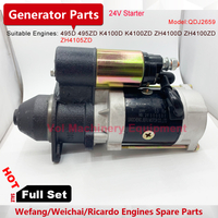 QDJ2659 Motor de arranque para Weifang/Ricardo 495/4100/4102/zh4105 Diesel Generator Parts de repuesto Starter 